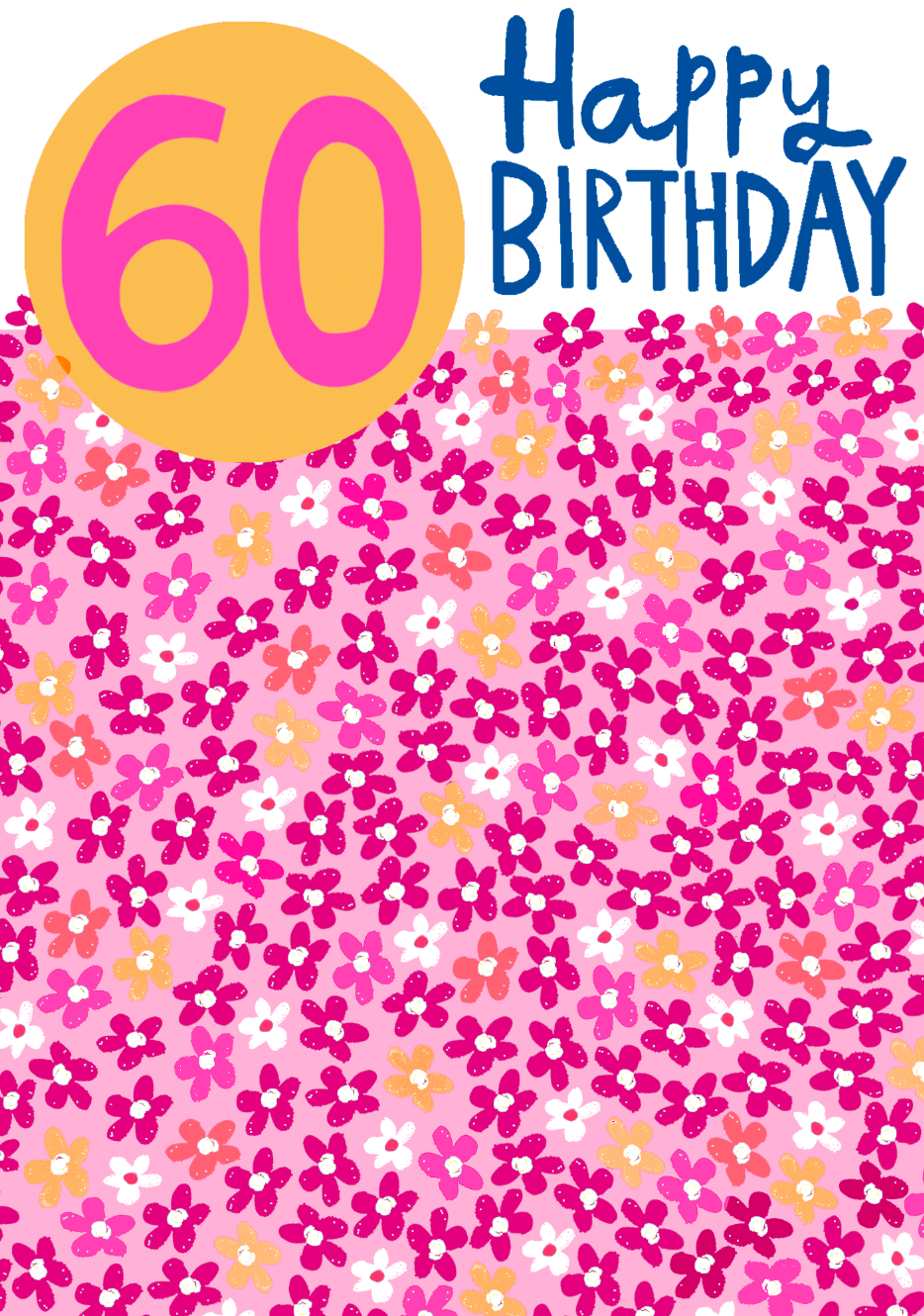 AGE 60 PINK FOIL PETALS