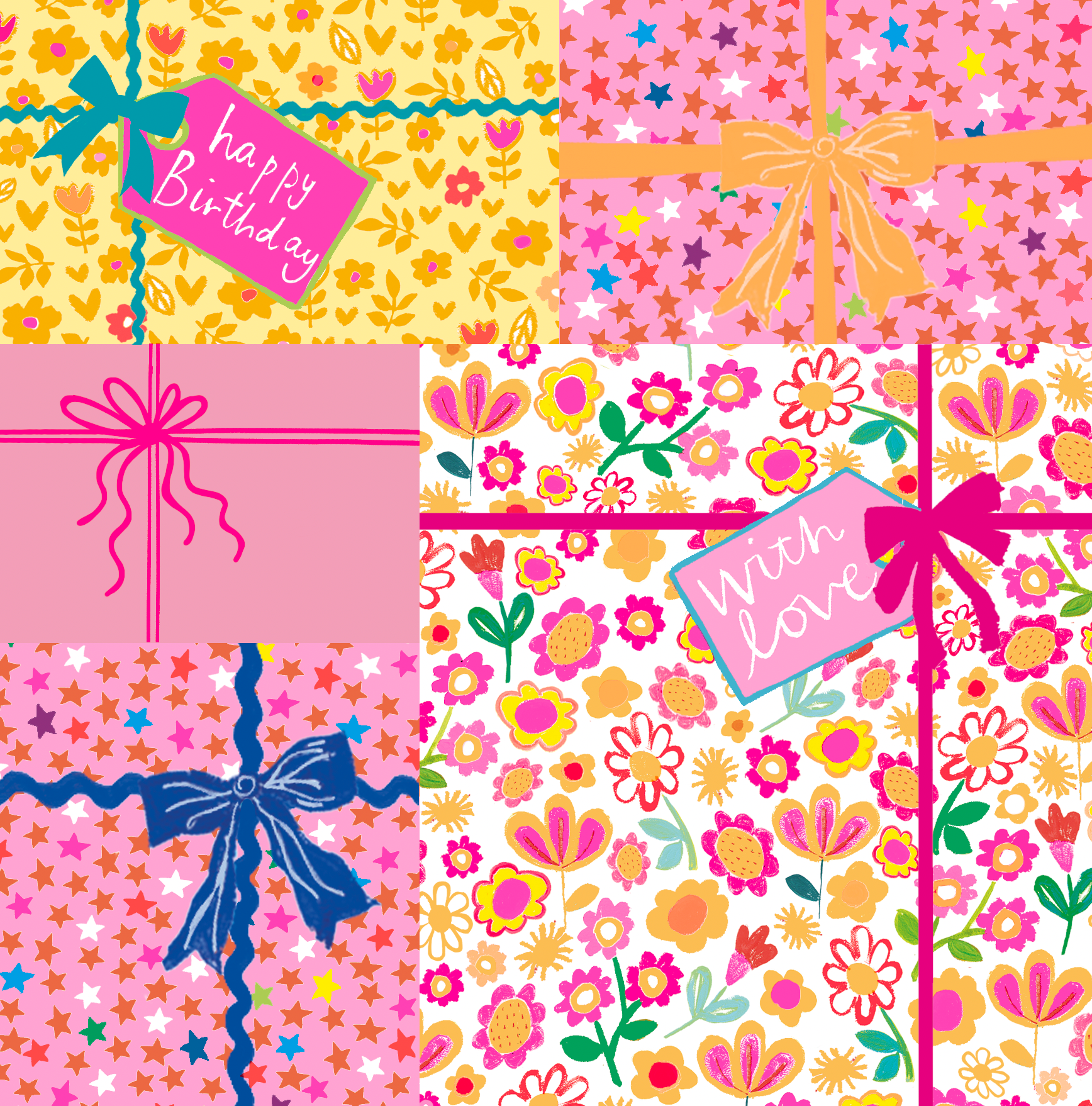 HAPPY BIRTHDAY WITH LOVE MULTI FOIL PRESENTS