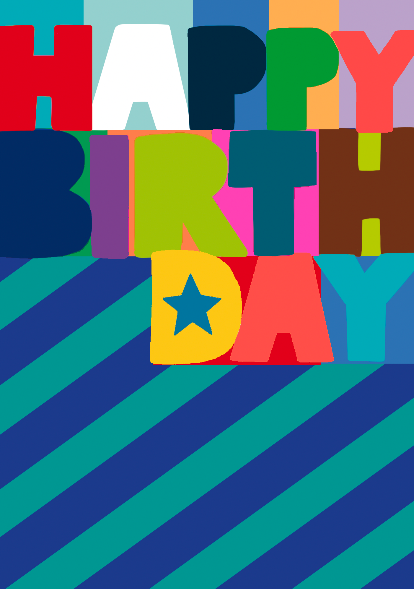 Paper Salad HAPPY BIRTHDAY BLUE CHEVRONS