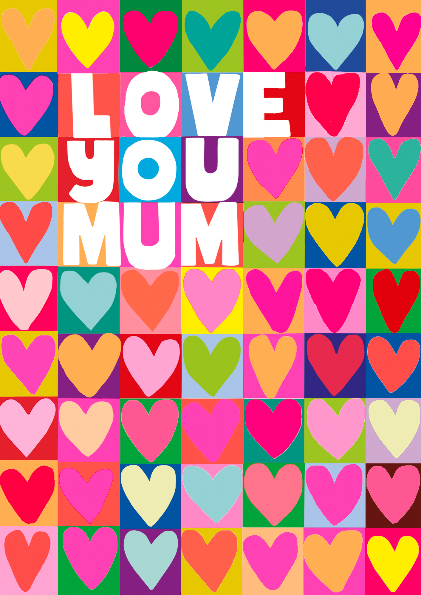LOVE YOU MUM HEART PATTERN