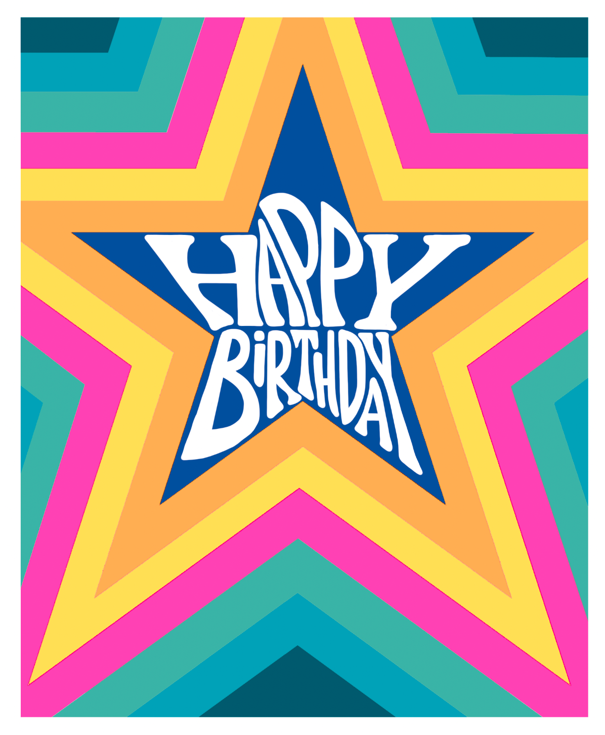 Star Retro Happy Birthday
