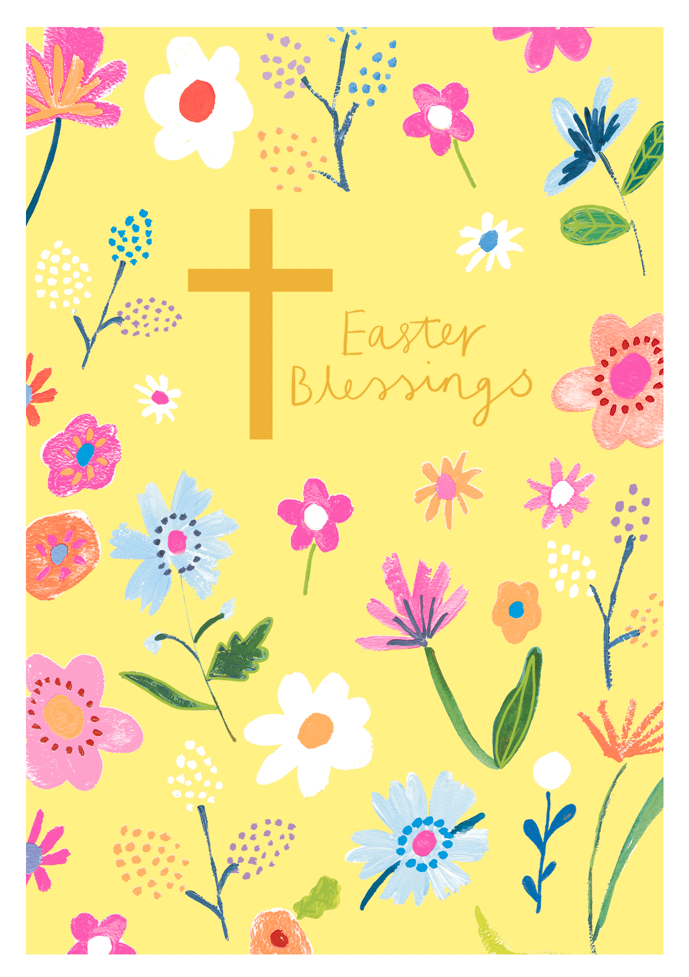 FLORAL CROSS EASTER BLESSINGS