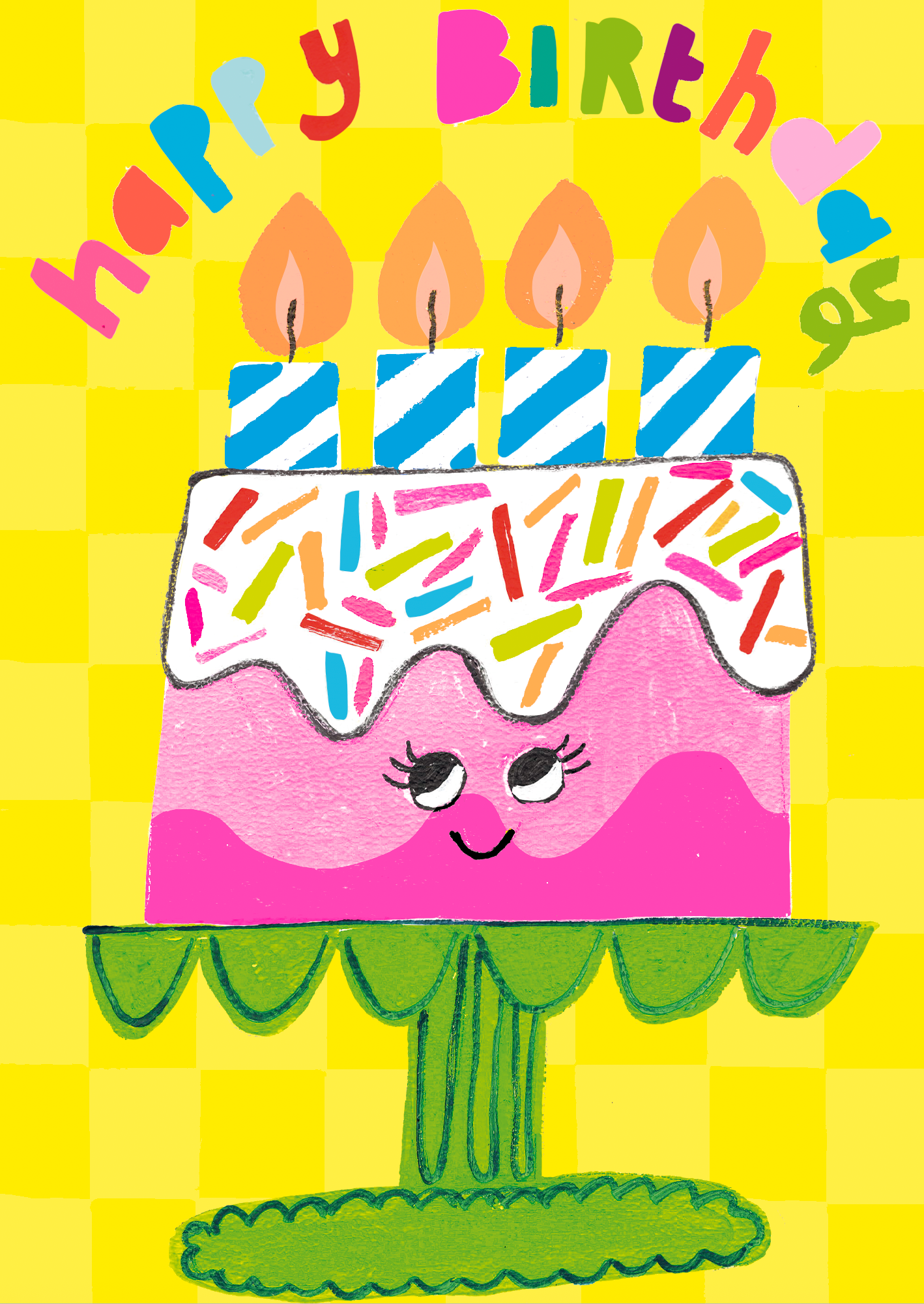 Birthday Cake With Chunky Candles
