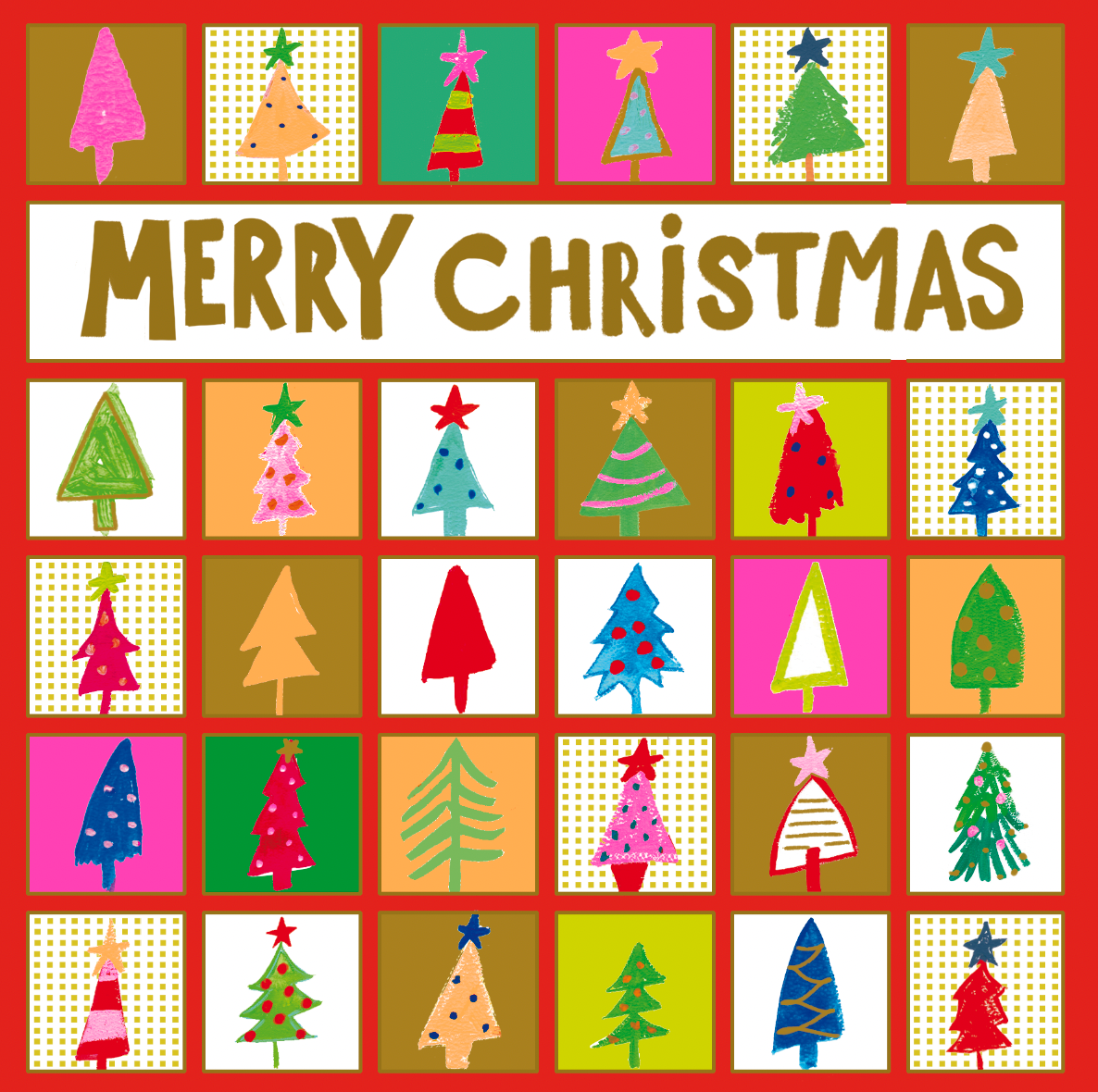 MERRY CHRISTMAS FOILED TREE ICONS