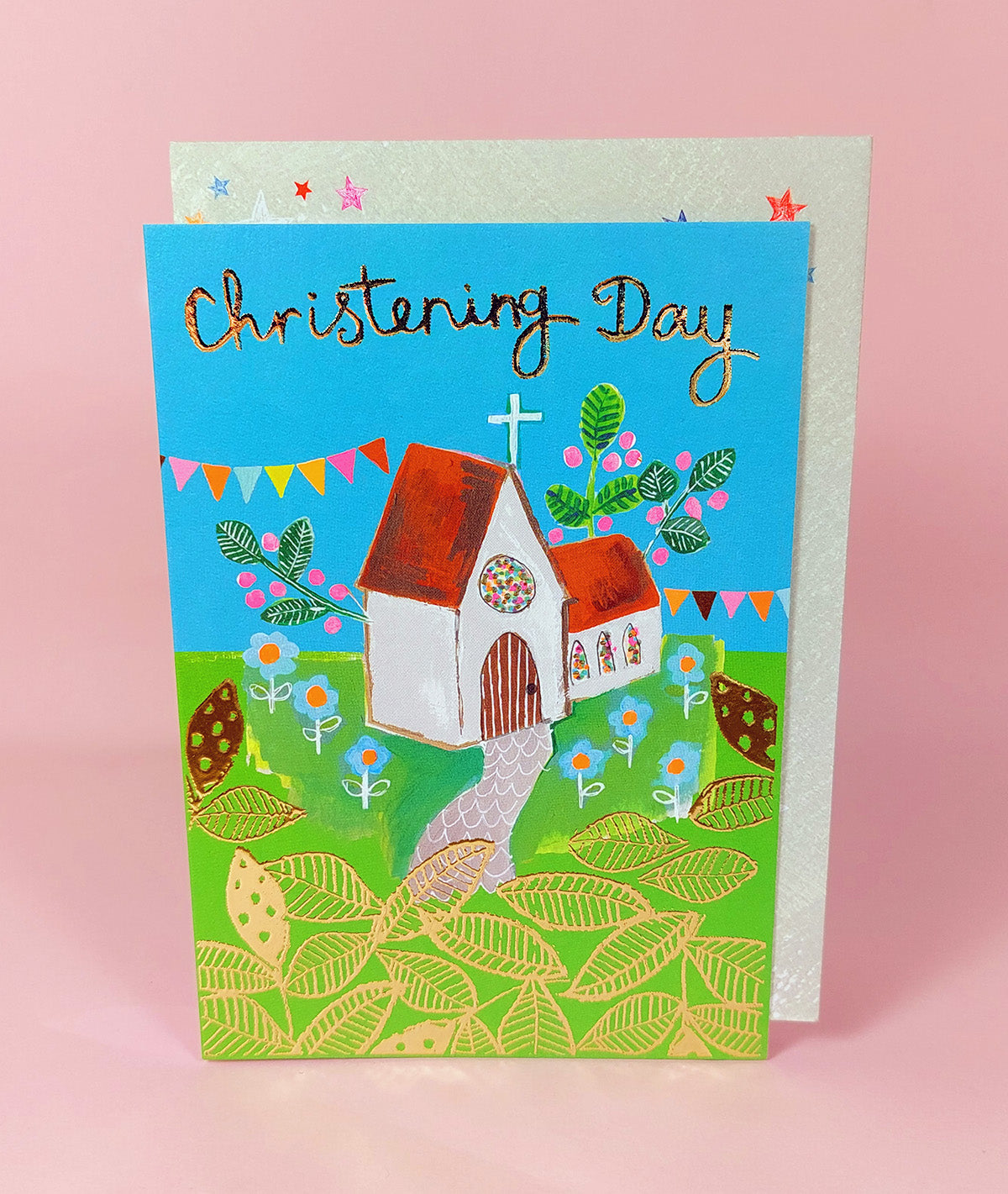 Christening Day Card Bright and Sparkly Greetings Cards Paper Salad