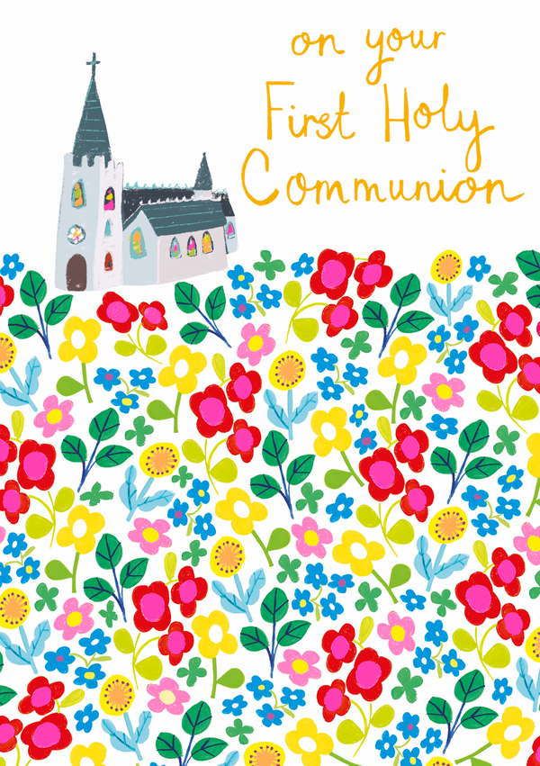 HOLY COMMUNION FLOWERS AND CHURCH
