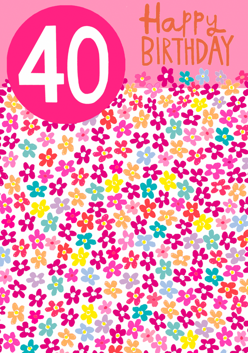 AGE 40 COLOURED PETALS