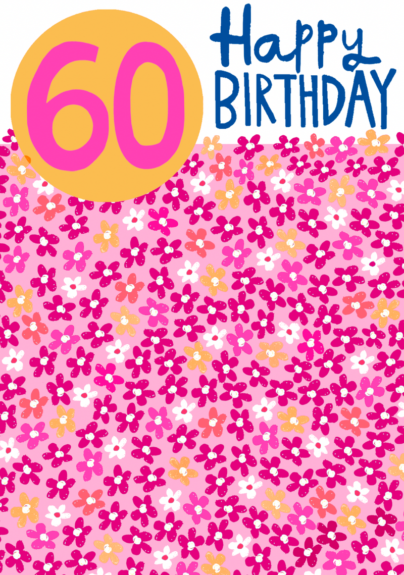 AGE 60 PINK FOIL PETALS