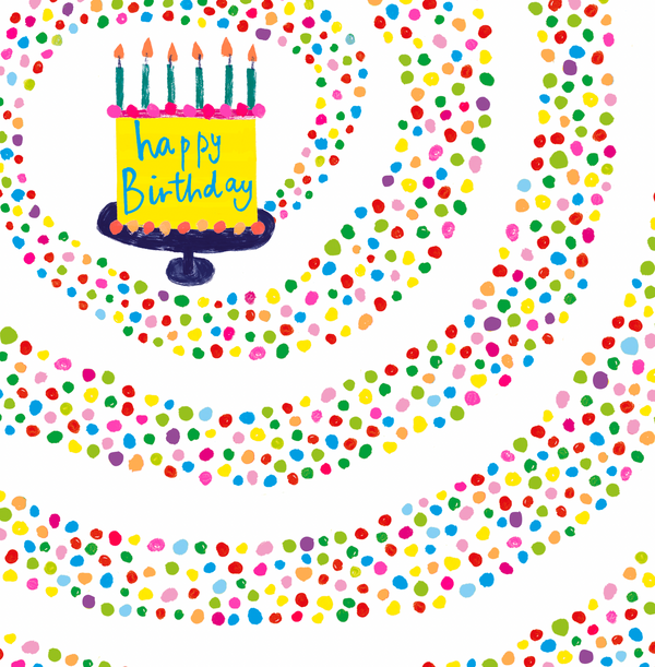 HAPPY BIRTHDAY CAKE DOTTY SWIRLS