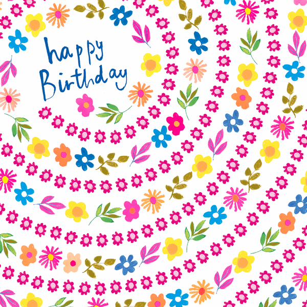 HAPPY BIRTHDAY FLORAL SWIRL