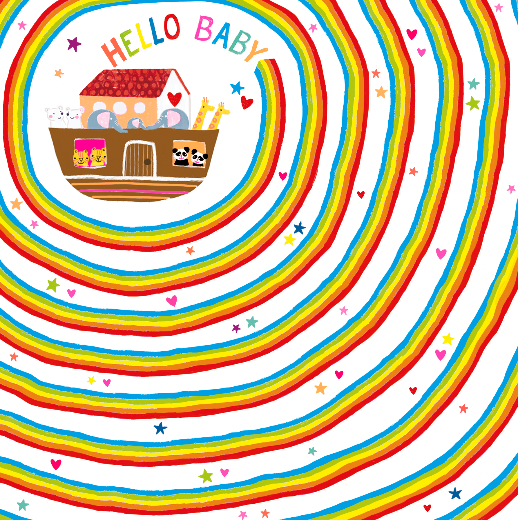 HELLO BABY RAINBOW SWIRL