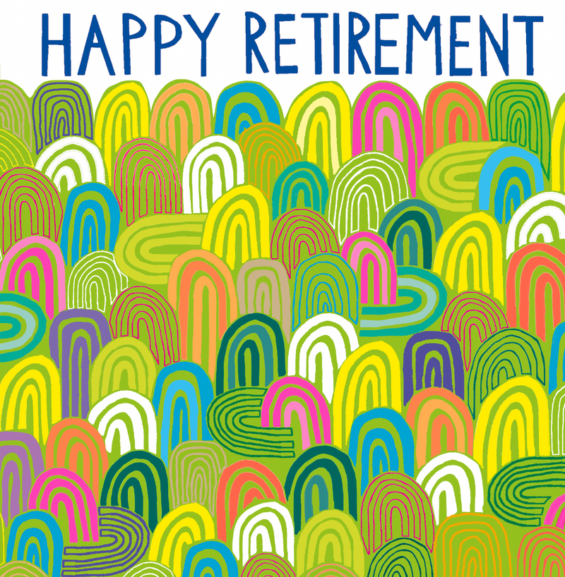 HAPPY RETIREMENT GREEN FOIL RAINBOWS