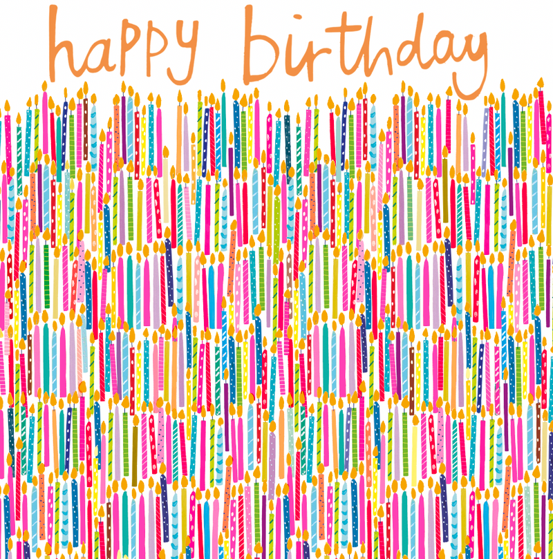 HAPPY BIRTHDAY BRIGHT FOIL CANDLES