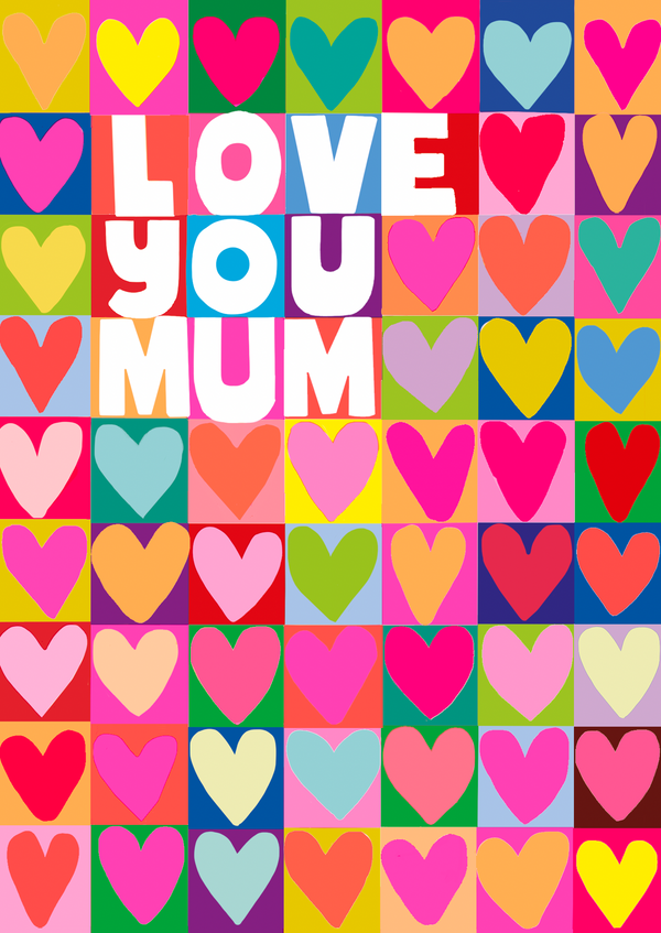 LOVE YOU MUM HEART PATTERN