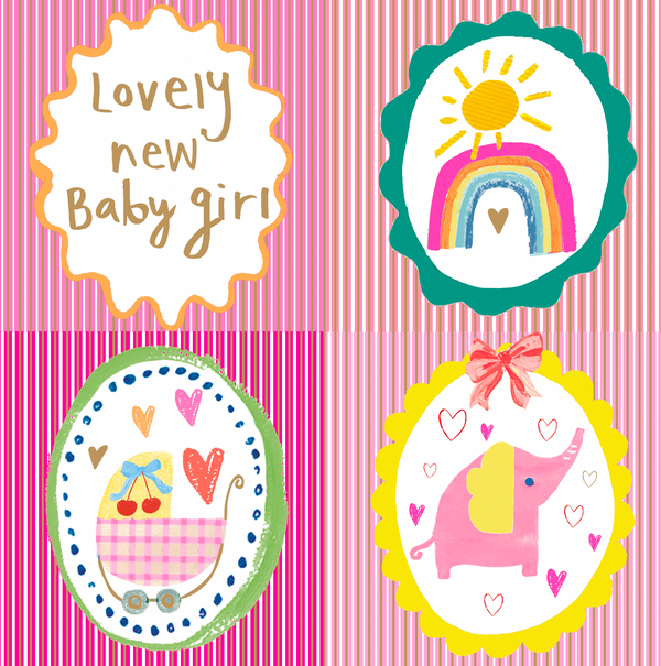 LOVELY BABY GIRL PINK CAMEOS