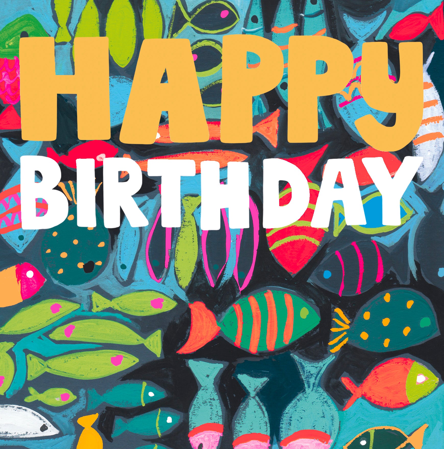 Happy Birthday Fish | Bright and Sparkly Greetings Cards | Paper Salad