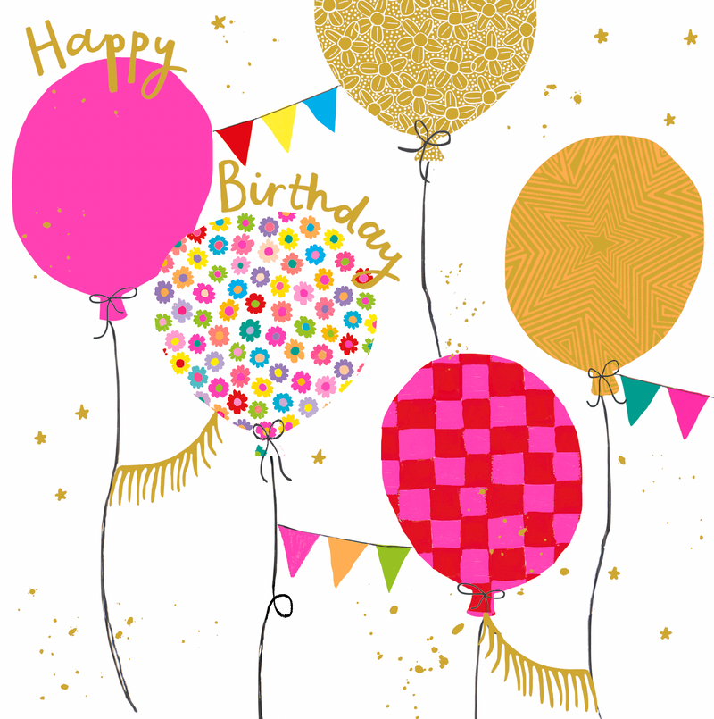 Happy Birthday Patterned Balloons