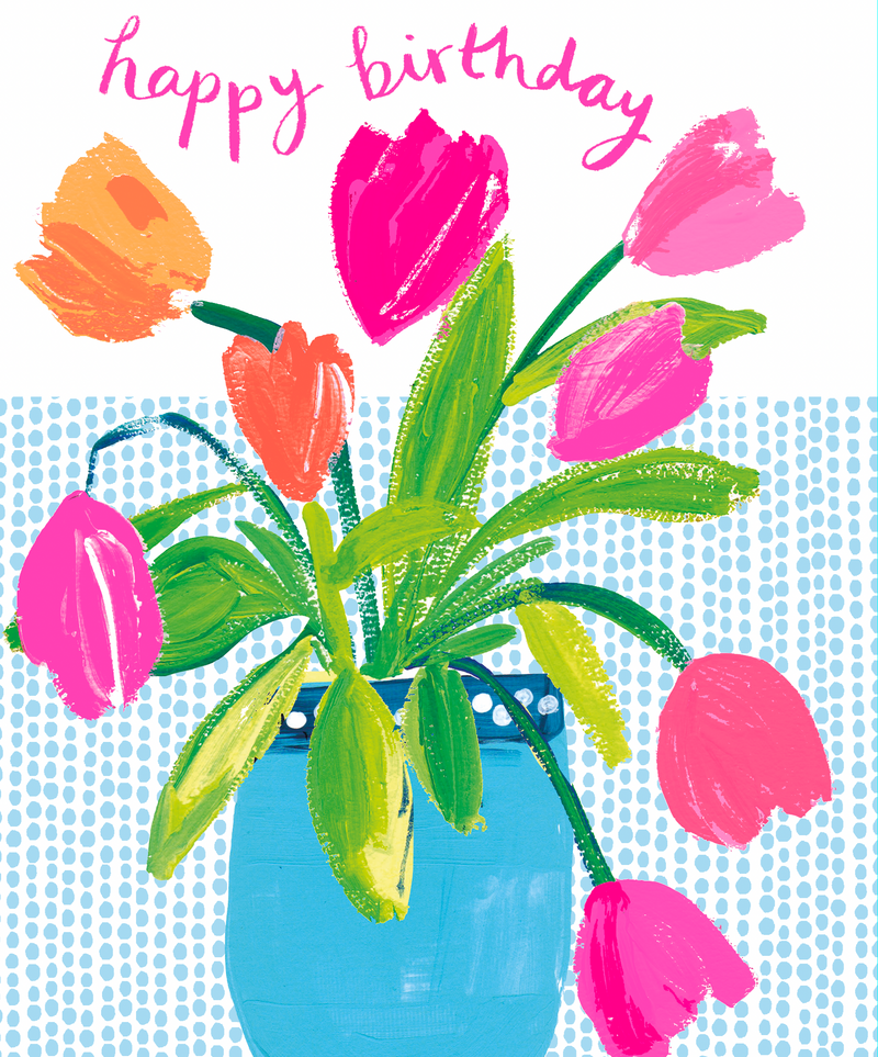 BIRTHDAY TULIPS VASE