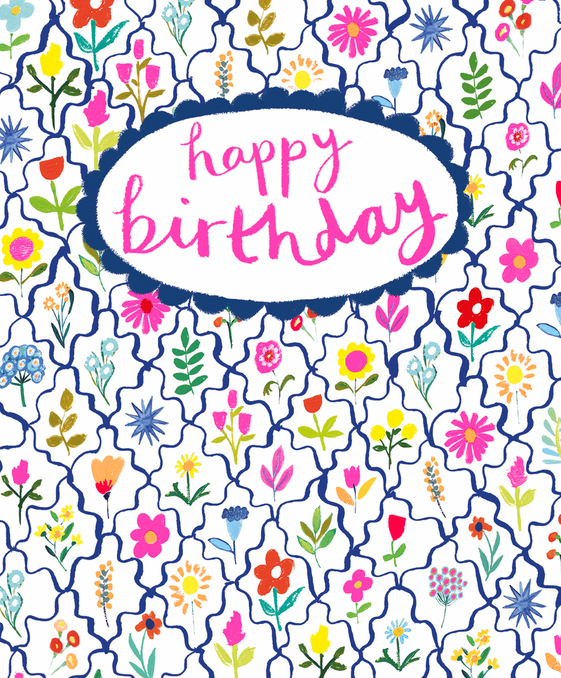 DITSY WIGGLE FLORAL PATTERN BIRTHDAY