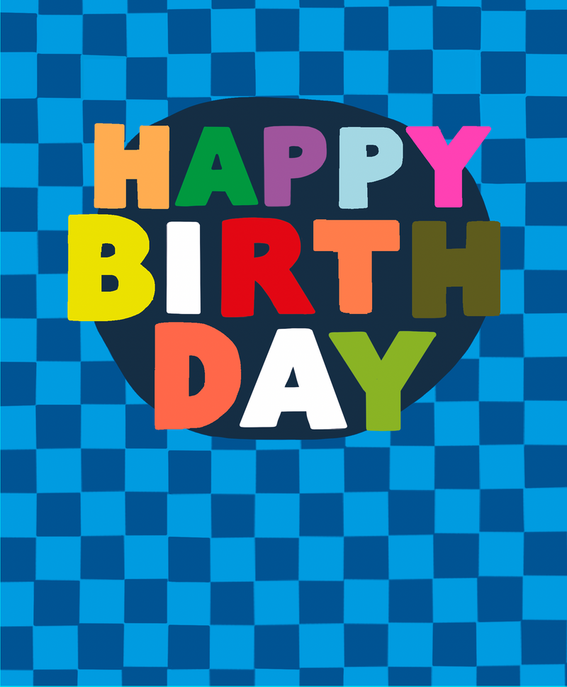 Happy Birthday Blue Square