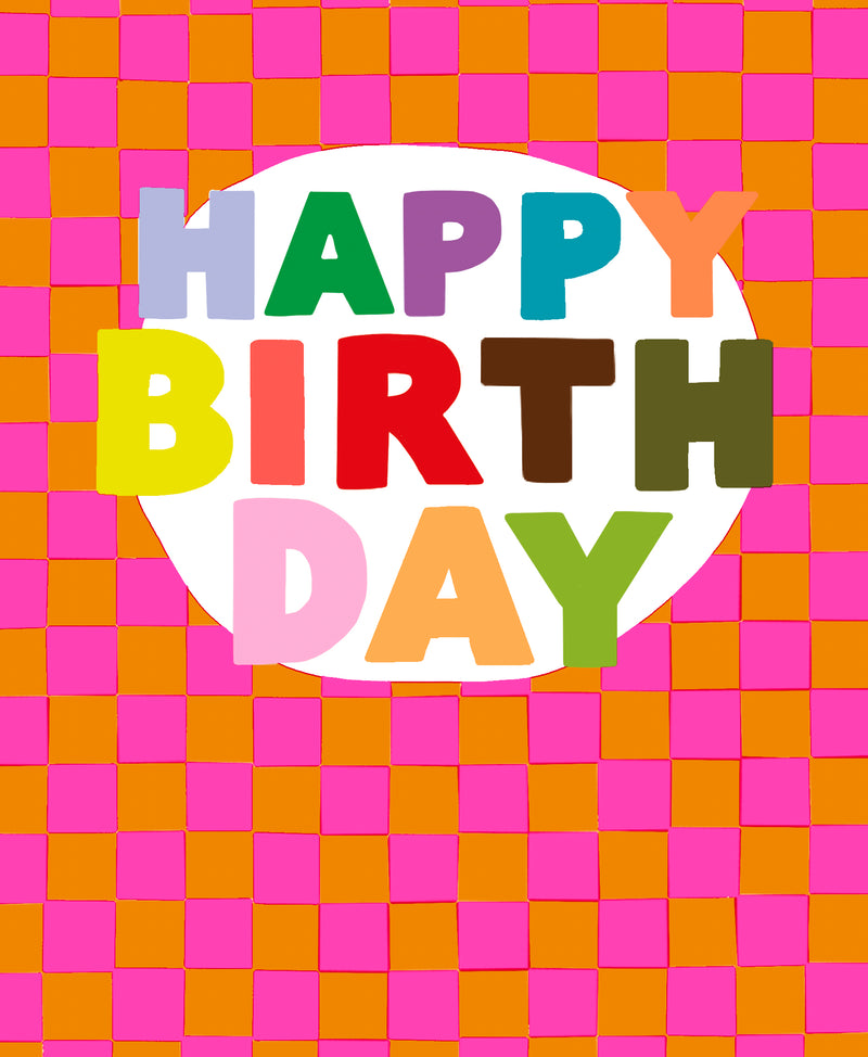 Happy Birthday Pink Square