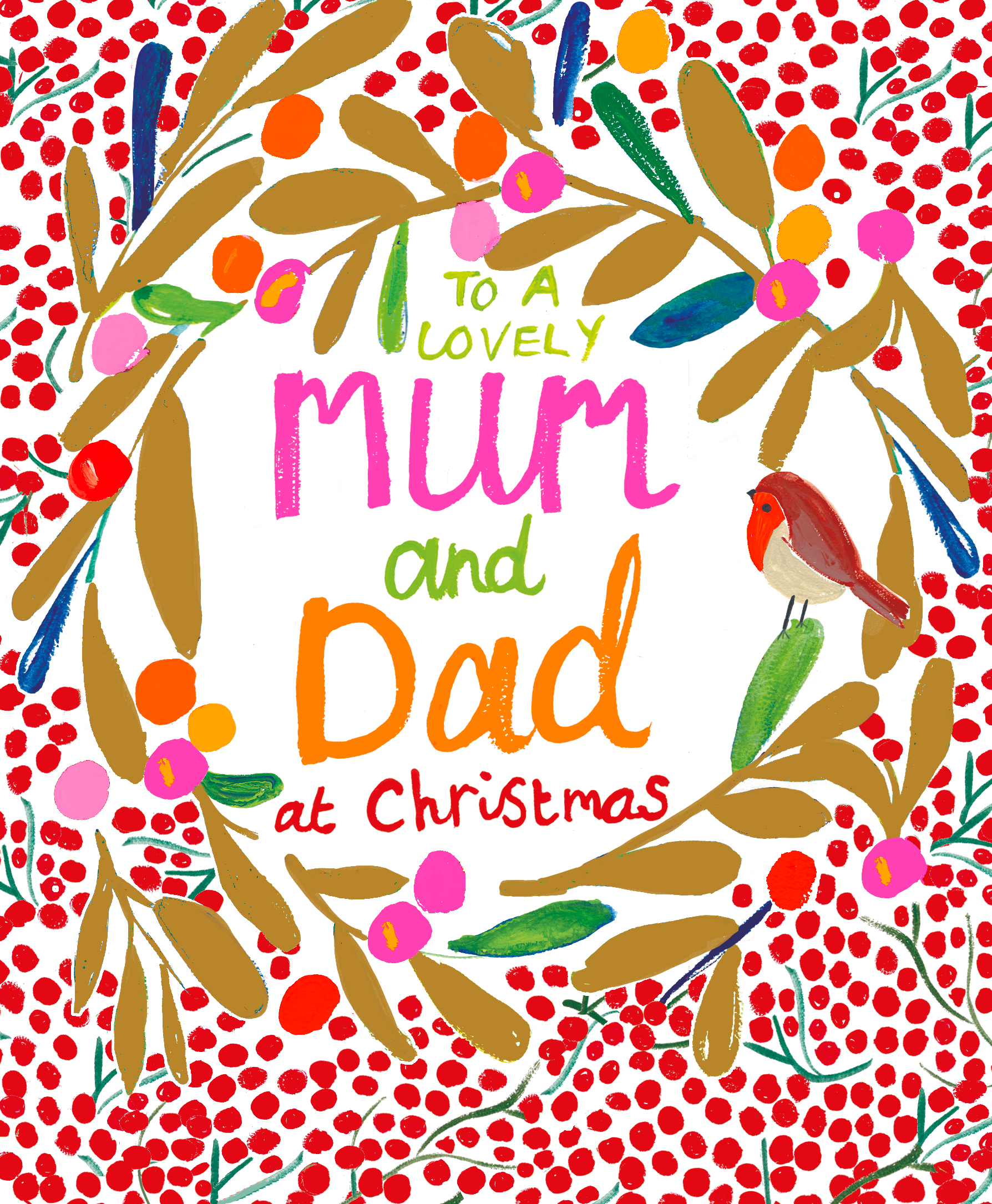 MUM AND DAD AT CHRISTMAS BERRY WREATH