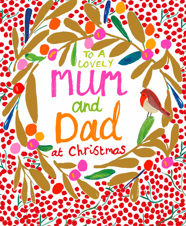 MUM AND DAD AT CHRISTMAS BERRY WREATH