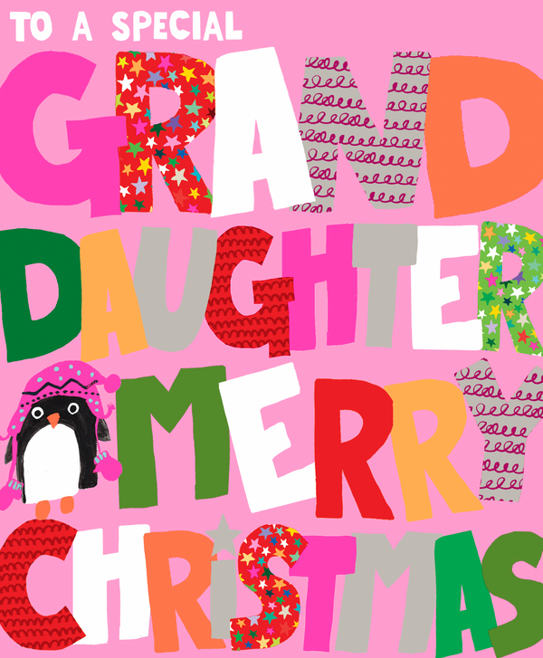 GRANDDAUGHTER BIG TEXT AND PENGUIN
