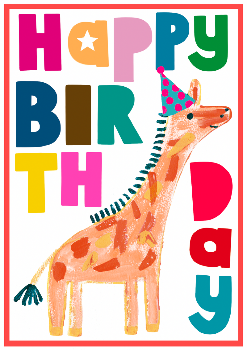 Paper Salad HAPPY BIRTHDAY Giraffe CARD Paper Salad HAPPY BIRTHDAY Giraffe CARD