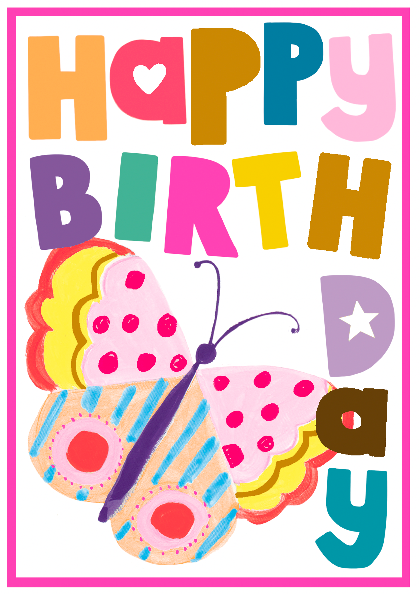Happy Birthday Butterfly | Bright and Sparkly Greetings Cards | Paper Salad