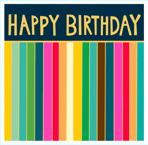 Happy Birthday Rainbow Stripes