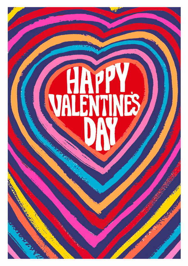 PAINTED HEART HAPPY VALENTINES DAY