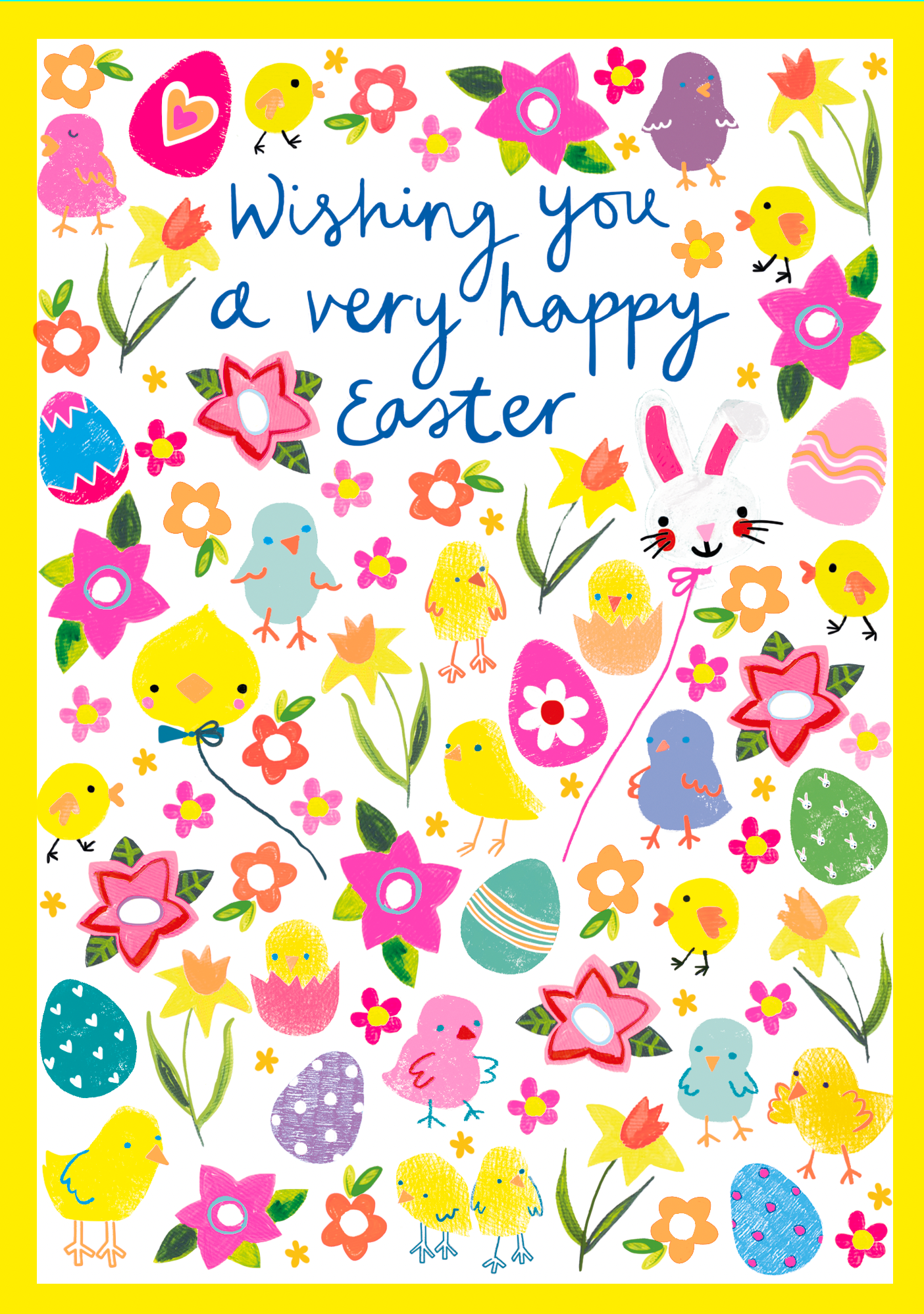 CHICKS AND EGGS WISHING YOU A VERY HAPPY EASTER