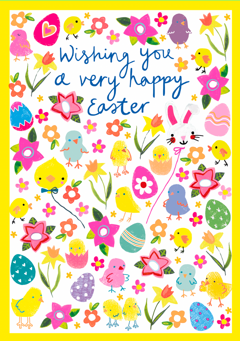 CHICKS AND EGGS WISHING YOU A VERY HAPPY EASTER