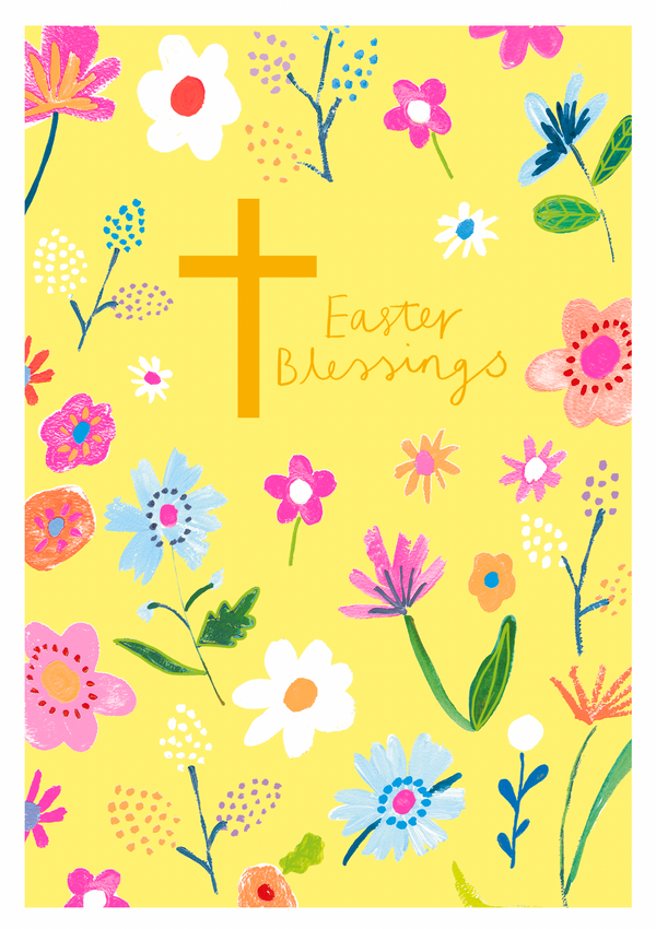 FLORAL CROSS EASTER BLESSINGS
