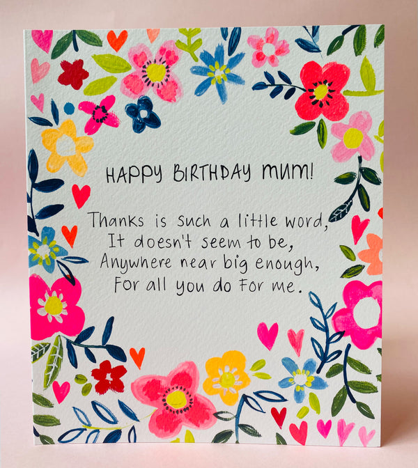 Senti A Poem of Thanks Mum Birthday